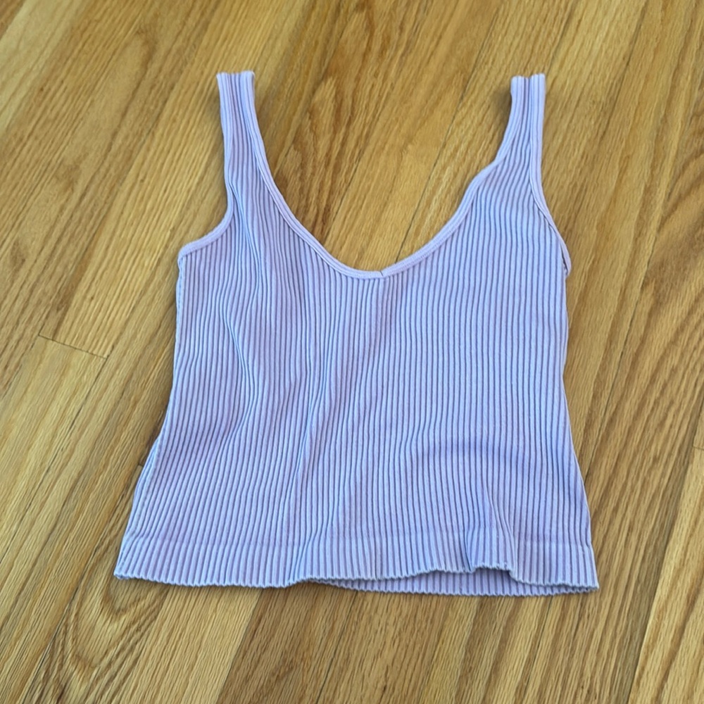 Aura Purple Ribbed Tank Top, Size Medium/Large